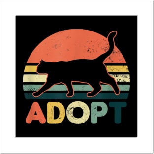 Adopt Don't Shop Retro Cat Posters and Art